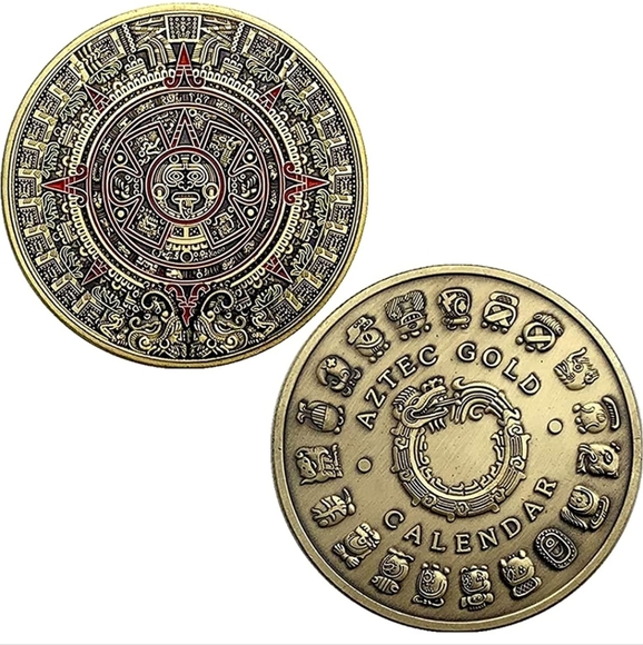 New Aztec calendar coin in case - Picture 3 of 5